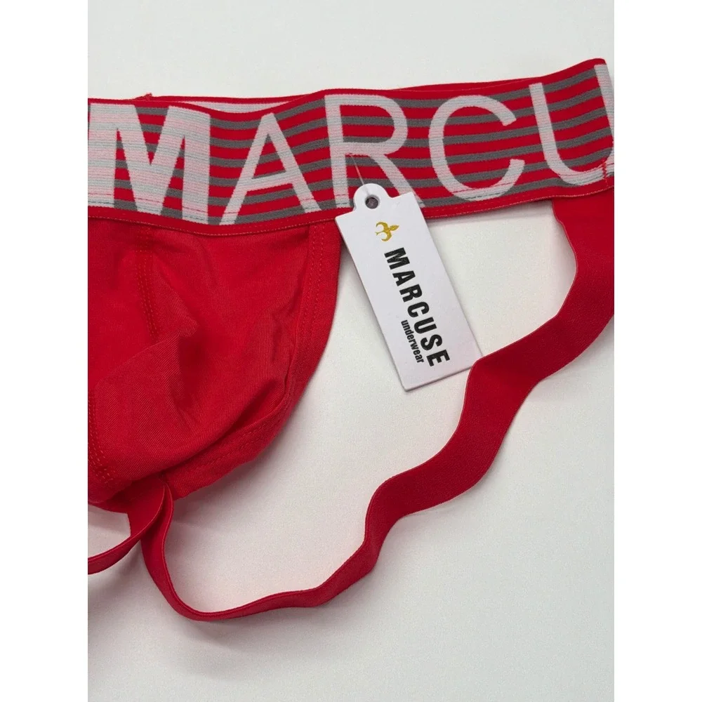 Marcuse Mens‎ Brighten Jock Red Modal Blend Logo Waistband Jockstrap Size Medium
